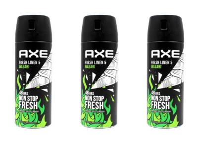 Axe Deospray Fresh Linen & Wasabi Deodorant Bodyspray , 3x150ml EAN8710847909610