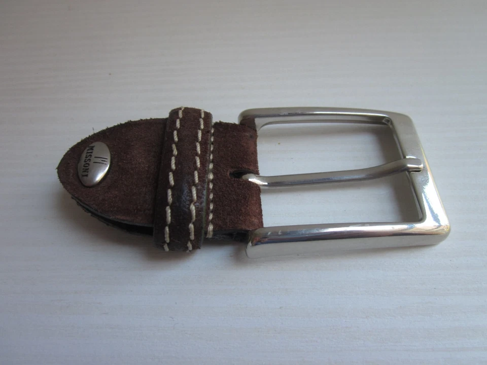 Missoni Originale-Fibbia Cintura Accessorio Uomo Cinte-Made Italy-Colore Cromato - Immagine 2 di 4