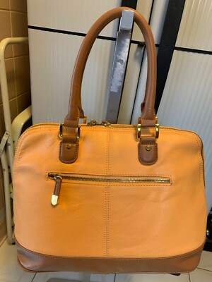 Joy & Iman brown leather organizer backpack Joy & Iman Quilted Collection Organizer (ORANGE) | eBay main image 3