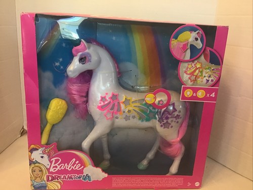 Barbie Dreamtopia Einhorn, Brush 'N Sparkle interaktives Spielzeug mit Licht & Sound