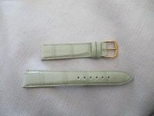 GENUINE leather usa watchstrap watch band strap 18mm gold croco grain putty