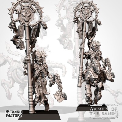 Armies of the Sand : Standard Bearer Tomb Guards King Proxy 3D Resin Printed