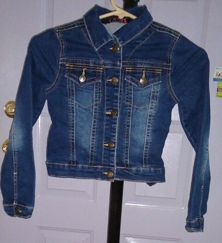 Girls Blue Denim Trucker Jacket 6 x - Picture 2 of 7