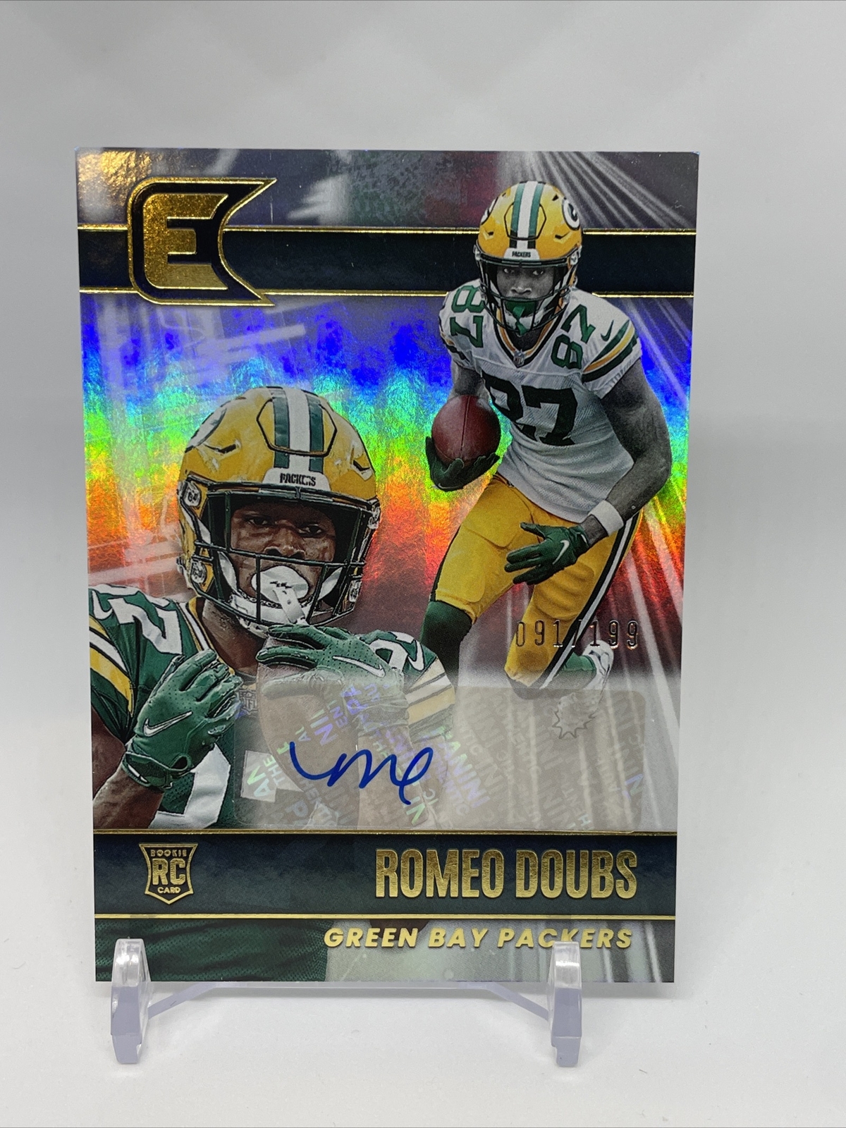 2022 Panini Chronicles Essentials Romeo Doubs Rookie Auto Packers Green RC */199