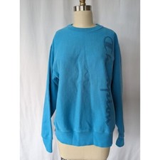 Champion Reverse Weave Sweatshirt Women's Size Medium Blue Spellout Logo Heavy