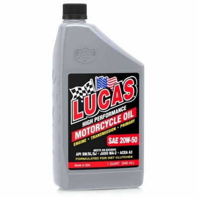 Lucas Oil 10700 SAE 20W-50 High Performance Motorcycle Oil V Twin (1 Quart)