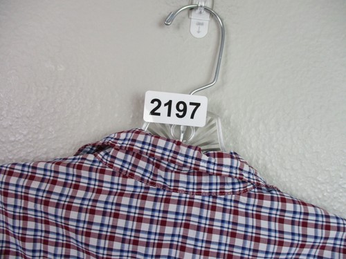 Frank and Eileen Shirt Medium Red Blue White Check Button Up Chest Pocket Cotton - Picture 13 of 13