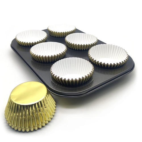 Gold Cupcake Liners 160-count Standard Wrappers Muffin Foil Baking Cups for B... - Picture 6 of 9