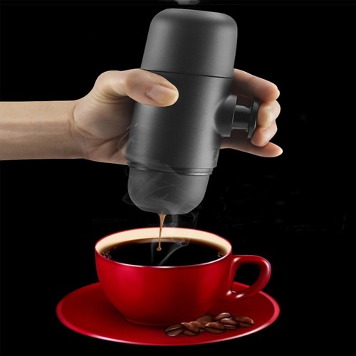 70ml Portable Mini Espresso Coffee Maker Black Plastic Handheld for Travel - Picture 7 of 9
