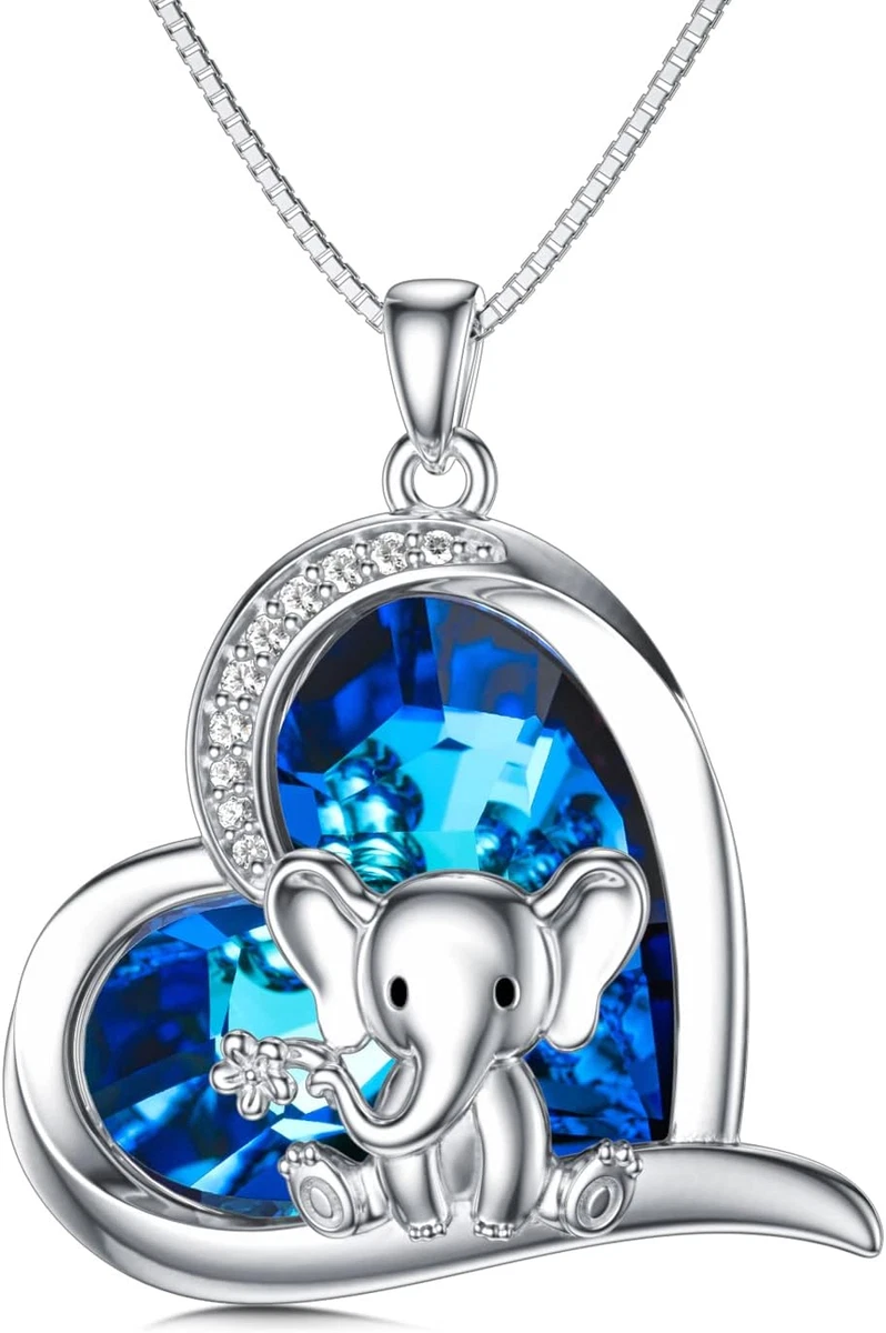 Elephant crystal necklace outlet