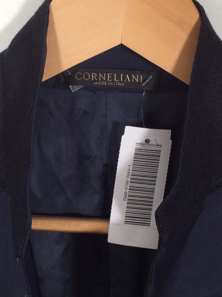 Corneliani BLAZER Mens 42L 2 BUTTON Super Fine Wool NAVY BLUE Lined - Image 2 of 4