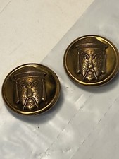 Pair Buttons Art Deco Oriental Immortal Picture 1 3/8&rdquo;