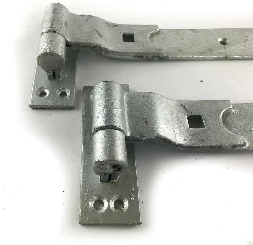 12" 300mm Heavy Duty Hook and Band Gate Hinges Garden Shed Galvanised Cranked - Image 2 of 4