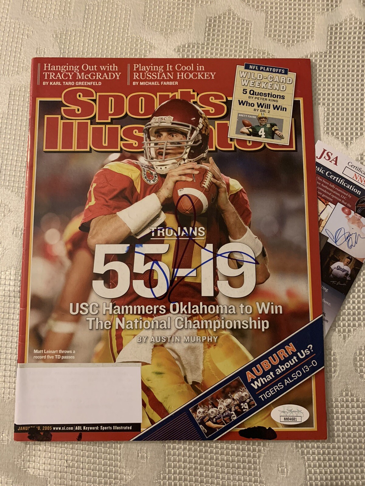 Matt Leinart Autographed Signed Sports Illustrated Magazine Autograph JSA Authentication COA 