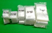1500 Assortment Zip Seal Lock Bags Clear 2mil Assorted Sizes 1-1/2 x 2 to 4x6 