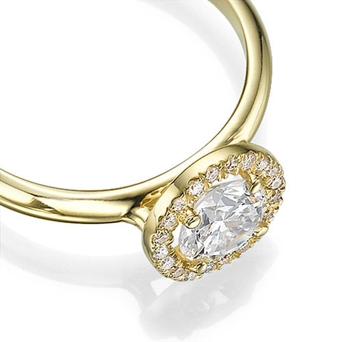 Ciondolo Croce Con Diamante Simulato 2.20 Ct In Argento 925 Placcato Oro Giallo 14K