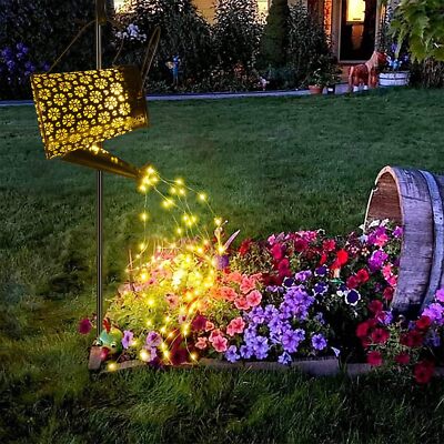 Regadera Solar Con Luces, Luces Solares Para Decoración Al Aire Libre Luces Solares Grandes Colgantes Con Soporte Impermeable Regadera De Paisaje