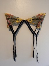 Victoria's Secret Dream Angels Floral Embroidered Garter Belt MulticolorXS/S