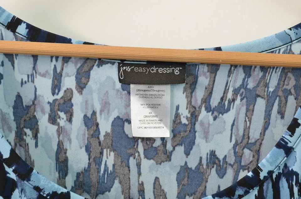 Blusa sin mangas JMS Easy Dressing para mujer 4X poliéster elástico azul Foto 4 de 4