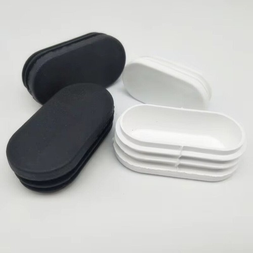 Oval Plastic Pipe Tube Insert Plugs Bungs Furniture End Caps Black Grey White - Picture 7 of 46