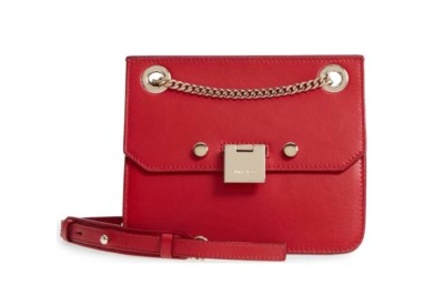Jimmy Choo Women's Rebel/XB Leather Crossbody Bag, Red/RoseWater