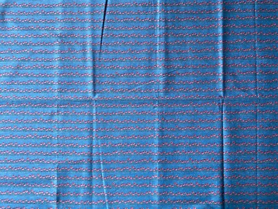 MODA FABRIC~Lori Gardner~DENIM DAISIES~Blue Pink~FLORAL STRIPE ROW~44x72~Cotton~
