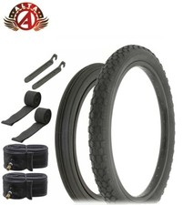 SCHWINN STYLE 16 X 1-3/4 S7 TIRE & 20 X 2.125 S2 KNOBBY TIRE BLACK 8PC SET.