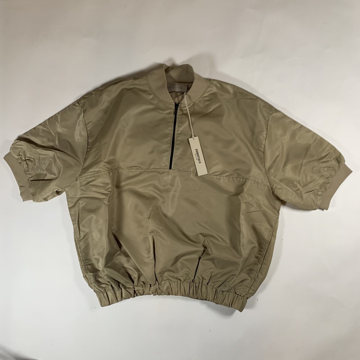 Essentials Fear Of God Jacket Mens Large Beige Short Sleeve Essentials Fear Of God Jacket Mens Large Beige Short Sleeve