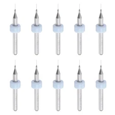 1/8" Shank 0.2mm Tungsten Carbide CNC Engraving Micro PCB Drill Bits Set 10PACK