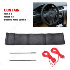 Steering Wheel Cover Protector Leather Anti-skid Black Wred Enjoy Diy Pleasure Steering Wheel Cover Protector Leather Anti-skid Black Wred Enjoy Diy Pleasure