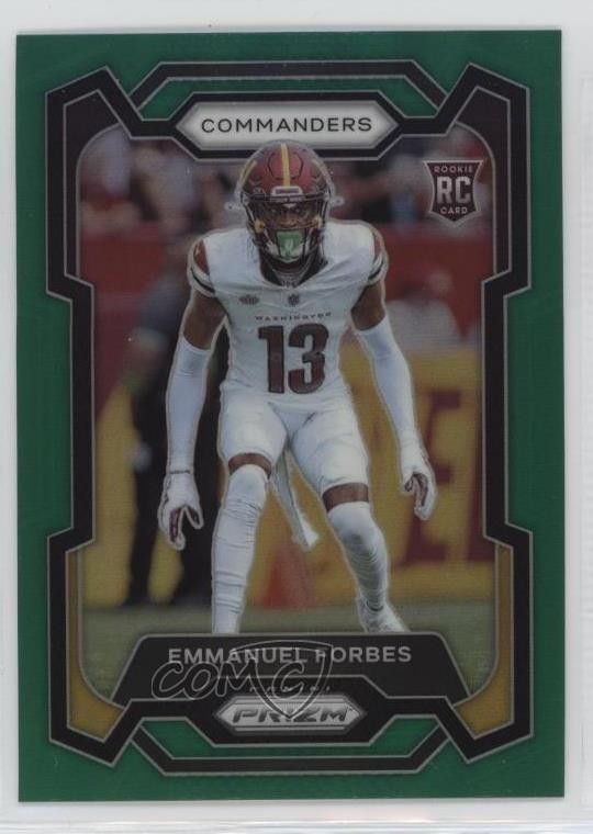 2023 Panini Prizm Rookies Green Prizm Emmanuel Forbes #399 2x9