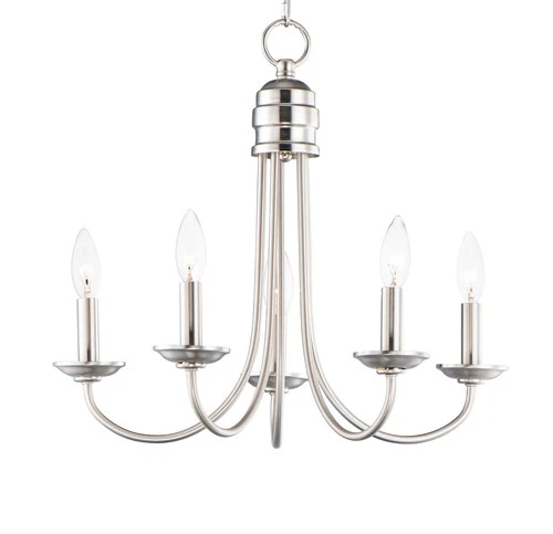 Maxim 10345 Logan 5 Light 21"W Taper Candle Chandelier - Nickel - Picture 1 of 9