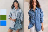 Ladies Denim Shirt Ex Next Oversized Denim Shirt Button Up Cotton Blue Khaki