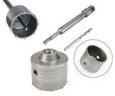 FRESA A TAZZA 100mm CAROTATRICE CON ASTA SDS PLUS 90mm CALCESTRUZZO CEMENTO