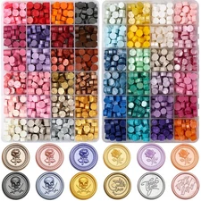 1200Pcs Assorted Color Wax Seal Beads, Multicolor Sealing Beads Wax for Stamp...
