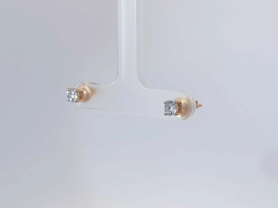 Aretes de oro amarillo de 14 k con diamantes cultivados en laboratorio de 0,50 quilates 0,90 gramos Aa0725lwosa Foto 2 de 4