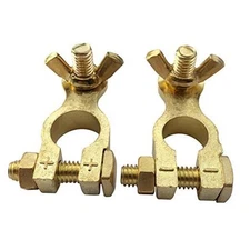  Brass Battery Terminals Connectors Clamp, Top Post Battery Terminal for Car 