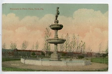 Vintage 1914 Postcard ~ Rebecca at the Well Fountain Penn Park York PA  Leighton