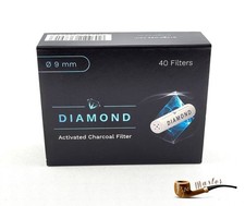 Mr. Brog CYLINDER CHARCOAL FILTERS 9mm TOBACCO SMOKING PIPES DIAMOND Pack 40 Pcs