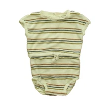 Quincy Mae Retro Romper Ivory Stripe One-Piece Baby 0-3 Months Infant