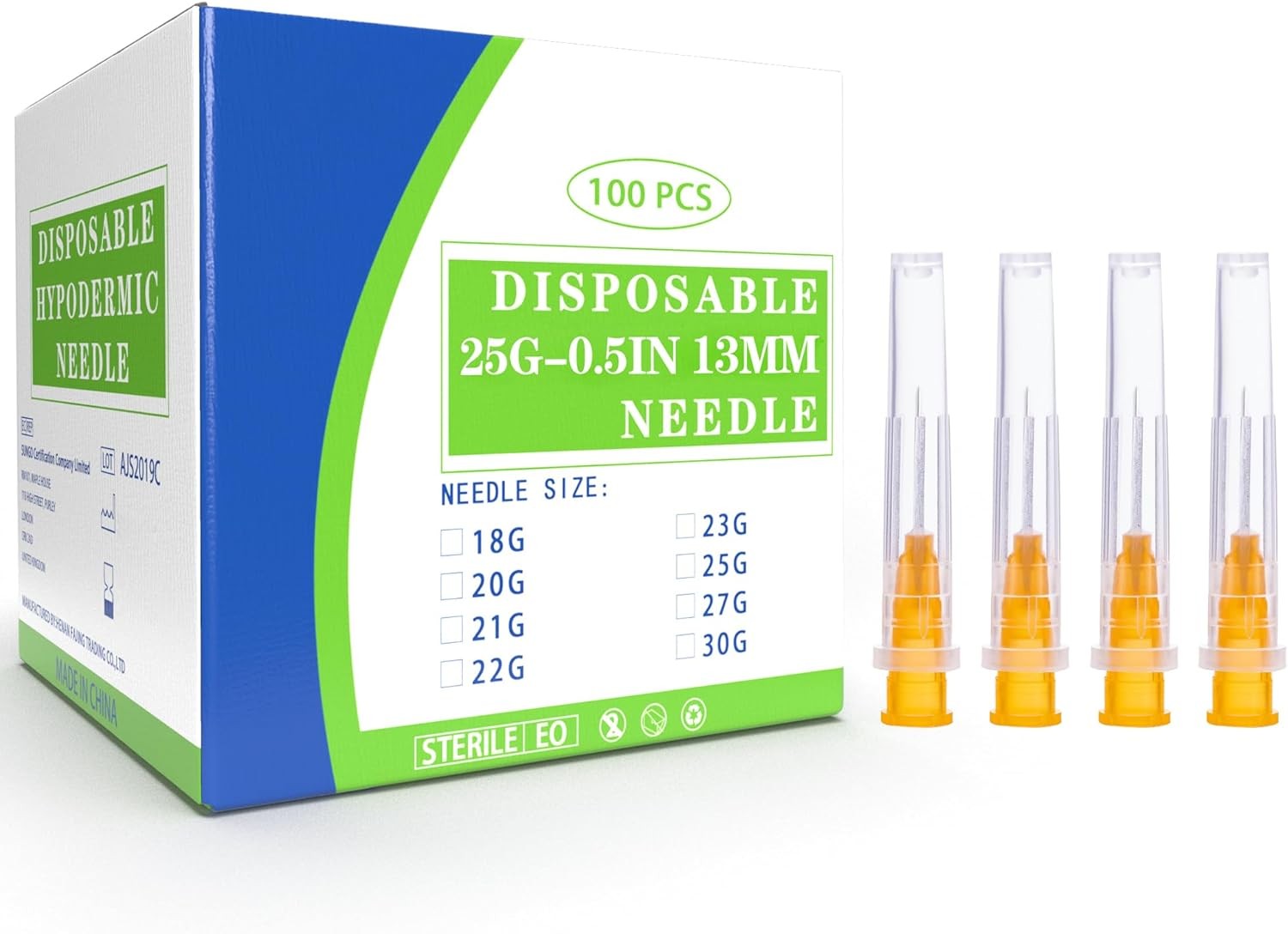 Aiguille Luer Lock 25G 1/2 pouce pour fluide visqueux et colle en laboratoire