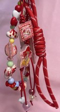 Strawberry Shortcake Beaded Charm Dangle | Decorative Bag Charm & Keychain