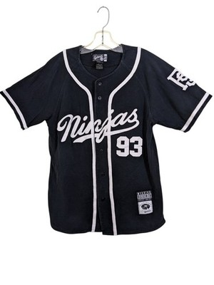 Vintage Rocksmith Ninjas Baseball Jersey Mens Size Large Black White