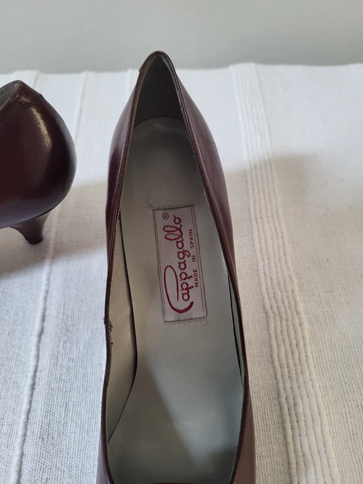 Pappagallo 棕色皮革高跟鞋 7.5 N — 第 3/4 张图片