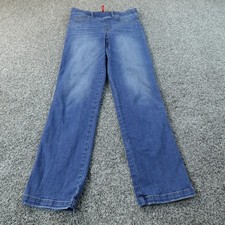 Spanx Jeans Womens M Dark Blue Denim Pants High Rise Everywear Straight Stretch