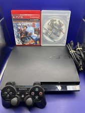 PS3 PlayStation 3 Slim CECH-2001A Console Tested W/ Controller  2 Games READ