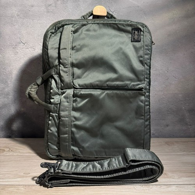 #ad PORTER YOSHIDA TANKER 3way business bag briefcase shoulder Backpack green Japan $303.00