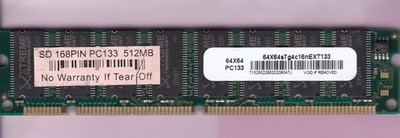 512MB 1x512MB PC-133 KBYTE 64X64s7g4c16nEXT133 SDR PC133 Desktop Ram DIMM Stick