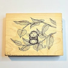 SITTING ON A BRANCH House Mouse Stampa Rosa Rubber Stamp #78 Tree Winking K333