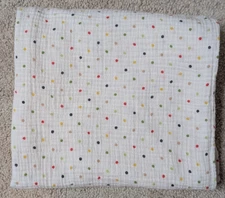 Aden + Anais White Green Yellow Red Beige Dots Spots Muslin Swaddle Baby Blanket